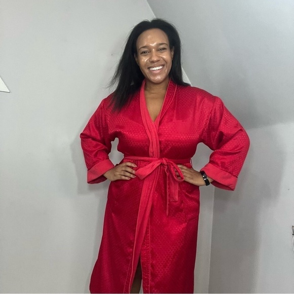 Vintage Victoria’s Secret gold label red robe loungewear terry cloth - Picture 6 of 12